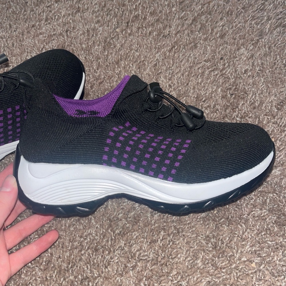 Stylish Black and Purple Women's Sneakers